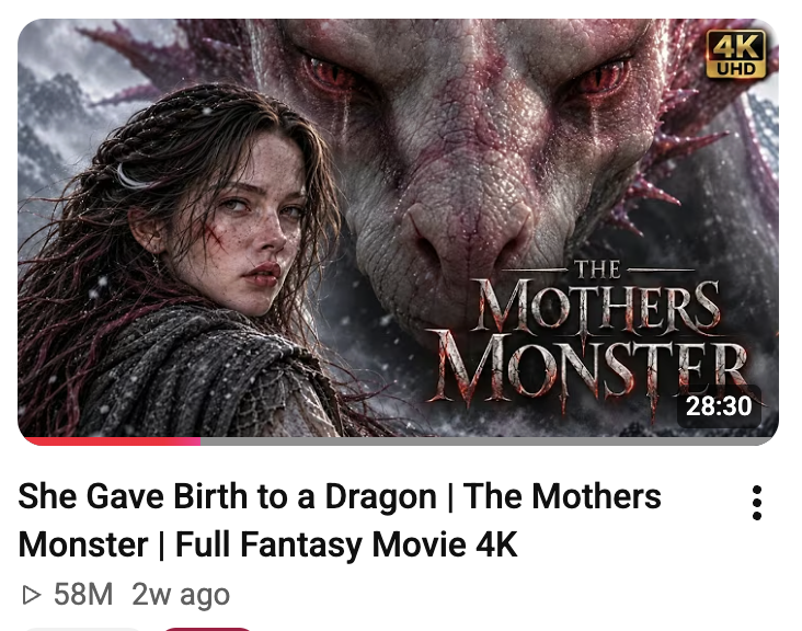 YouTube proof screenshot showing The Mothers Monster at 58 million views